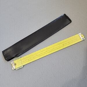 Vintage All Pickett Metal Slide Rule N902-ES Simplex Trig Leather Case STEM